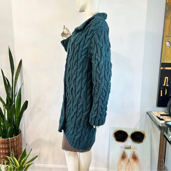 Chunky Hand Knit Long Line Cardigan - Picture 6 of 14